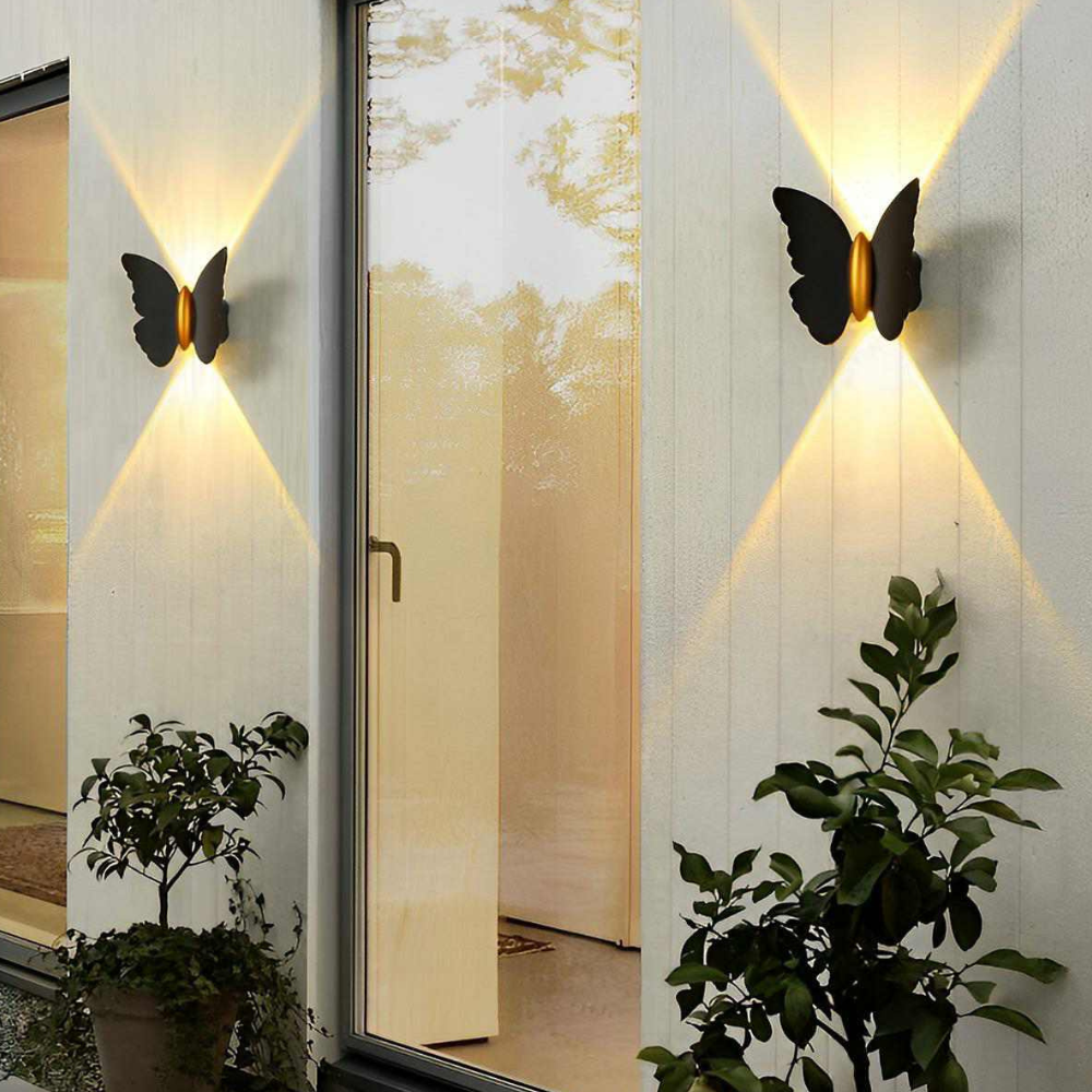 Permanent Outdoor House Lights with Nature-Inspired Silhouettes - Modern Sconce