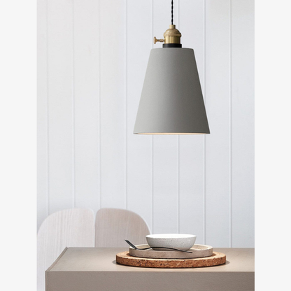 Modern Concrete Geometric Pendant Light - Industrial Cement Silhouette Hanging Lamp