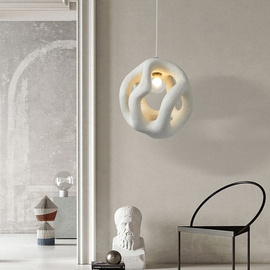 Wabi-Sabi Organic Sculptural Pendant - Irregular Hollow Sphere Light