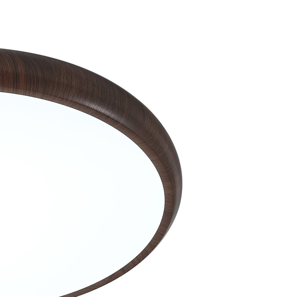 Flush Mount LED Ceiling Light with Wood-Inspired Acrylic Frame - Scandinavian Style