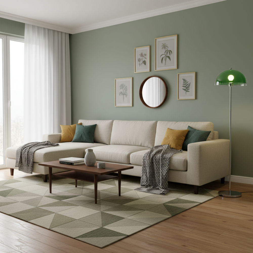 Floor Lamp with Double Layer Acrylic Dome Shade and Chrome Metal Post