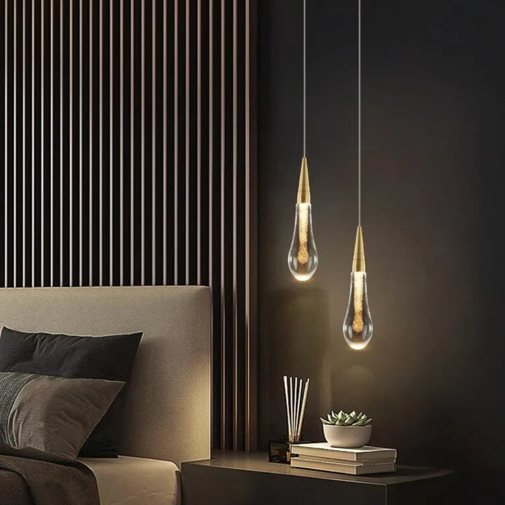 Teardrop Glass Pendant Light Shimmering Core - Modern Art Deco