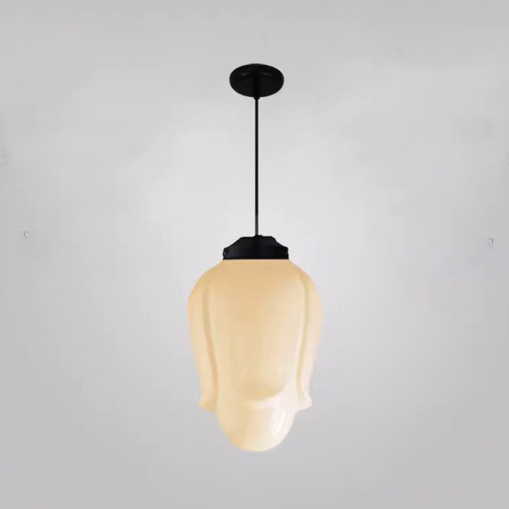 Architectural Frosted Glass Pendant Series — Minimalist Matte White Sconce