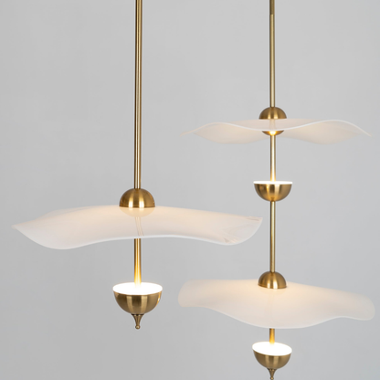 Modern Wavy Wing Pendant Light - Sculptural Floating Ribbon Hanging Lamp