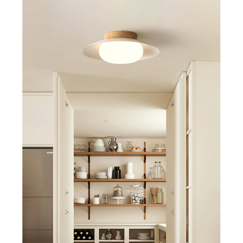 Low-Profile Acrylic Disk Ceiling Lamp - Architectural Cream LED Sconce