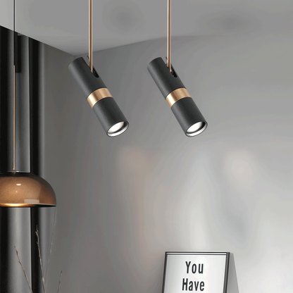 Adjustable Directional Hanging Lamp with Metallic Band - Modern Minimalist