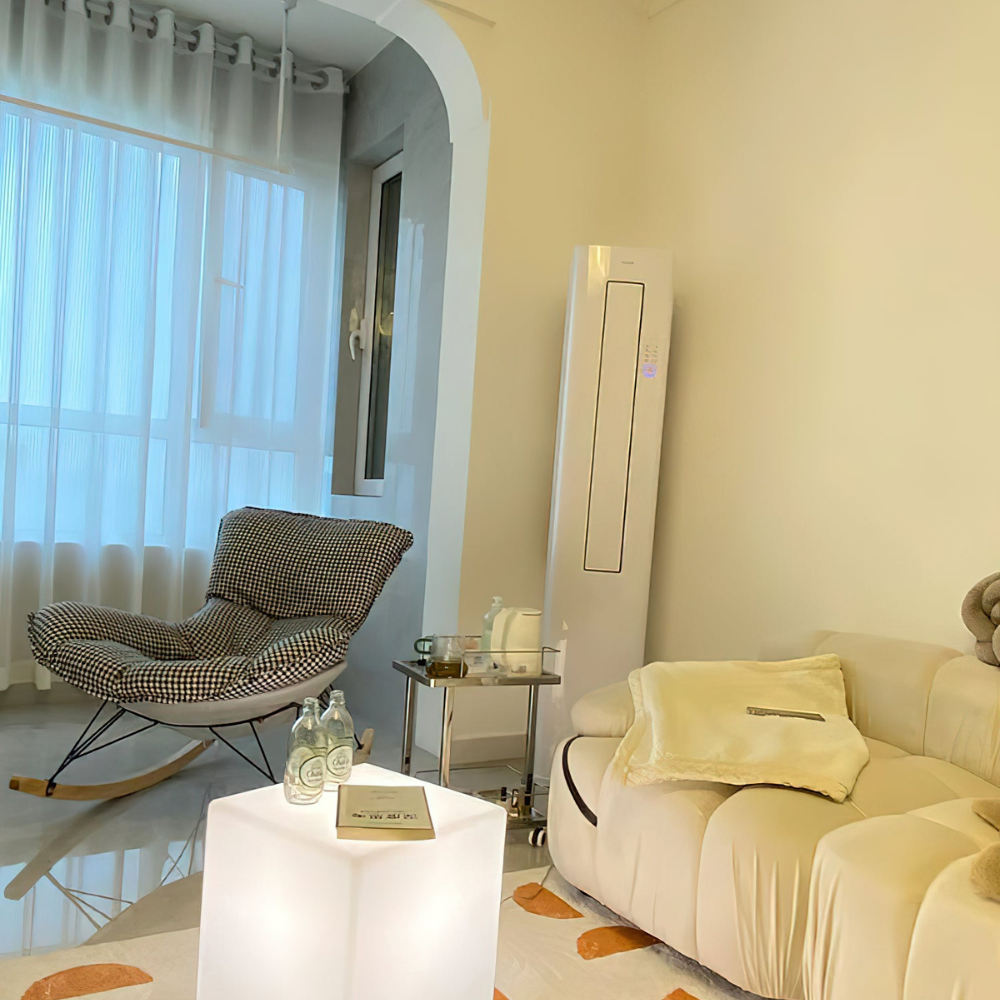 LED Cube Side Table and Glowing Accent Light - Modern Geometric