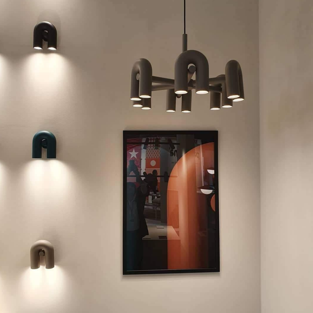 Modern U-Shaped Modular Chandelier - Sculptural Arch Tubular Pendant Light