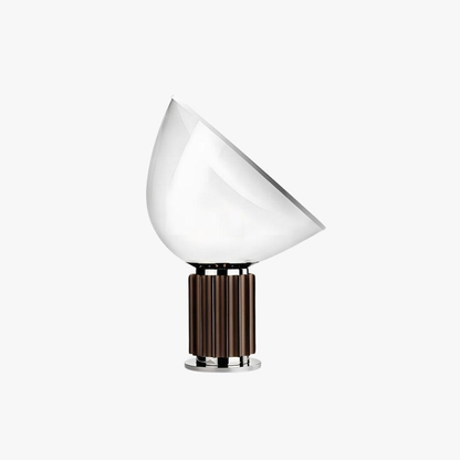 Glass Bowl Table Lamp with Aluminum Reflector - Mid Century Art Deco
