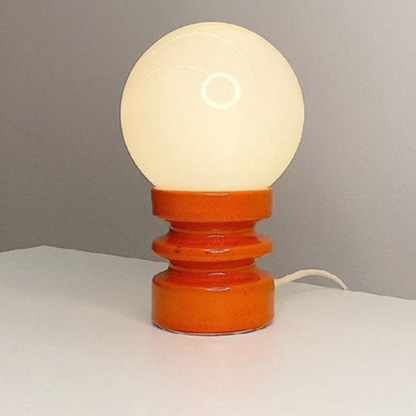 Table Lamp with Frosted Glass Globe Shade - Modern Mid Century Retro
