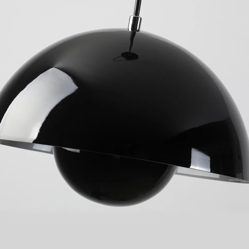 Pendant Light with Nested Dome Metal Shades - Mid Century Modern Retro