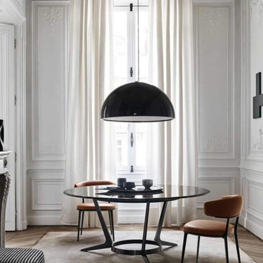 Modern Floral Relief Dome Pendant Light - Sculptural Garden Interior Pendant Lights
