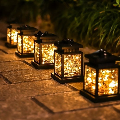 Solar Powered Decorative Garden Lanterns - Outdoor Yard Path Lighting
