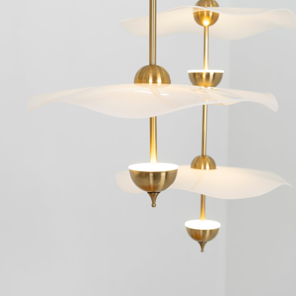 Modern Wavy Wing Pendant Light - Sculptural Floating Ribbon Hanging Lamp