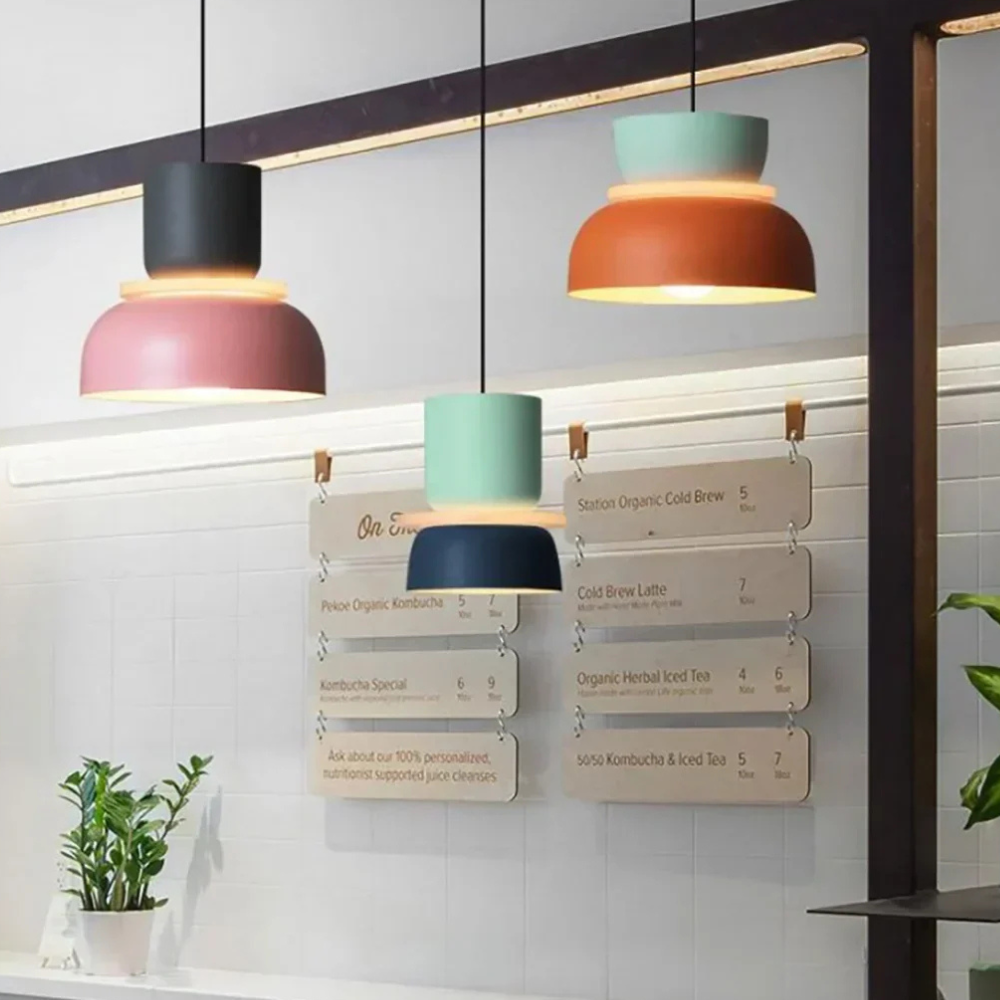 Stacked Bowl Hanging Lamp with Matte Finish - Nordic Geometric Style