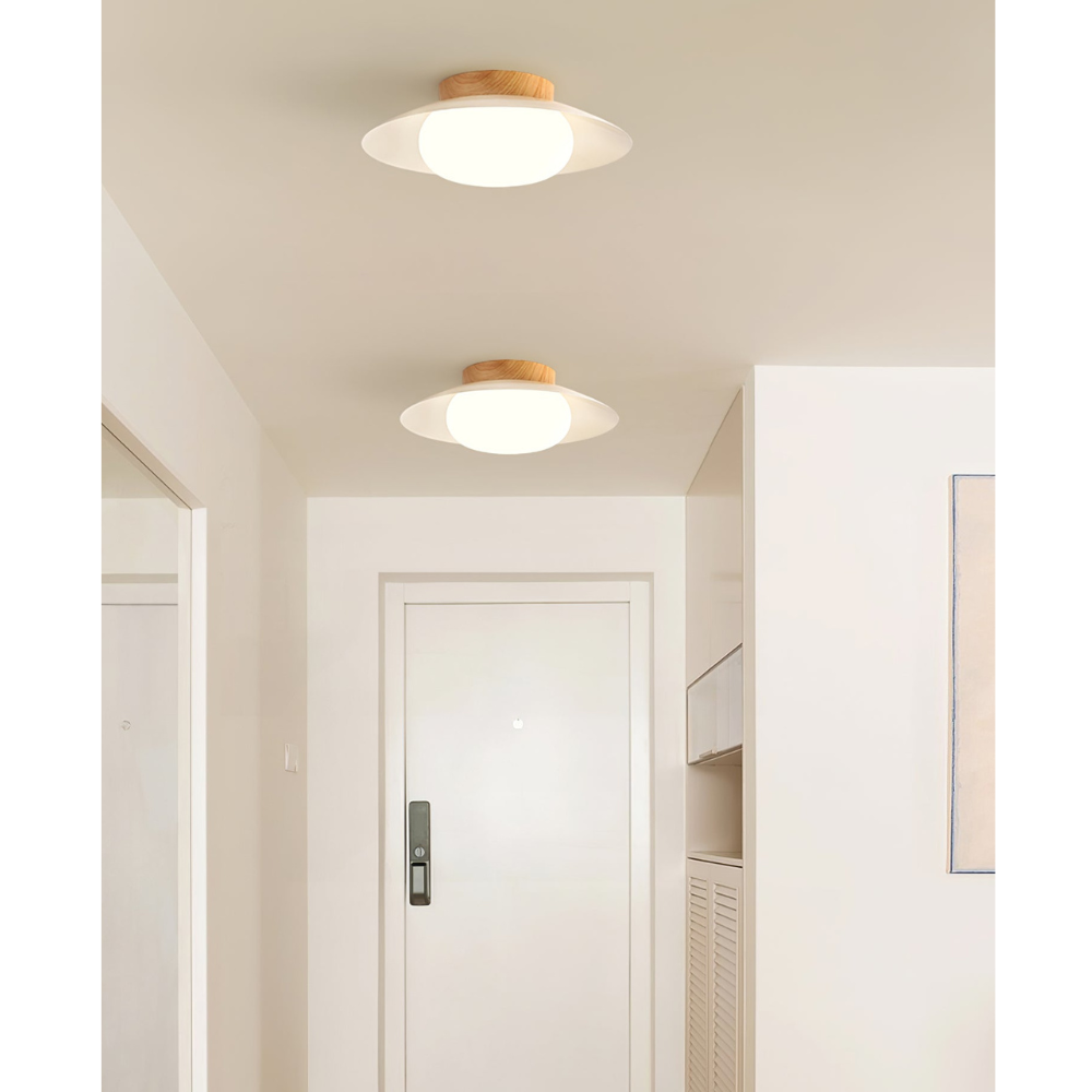 Low-Profile Acrylic Disk Ceiling Lamp - Architectural Cream LED Sconce