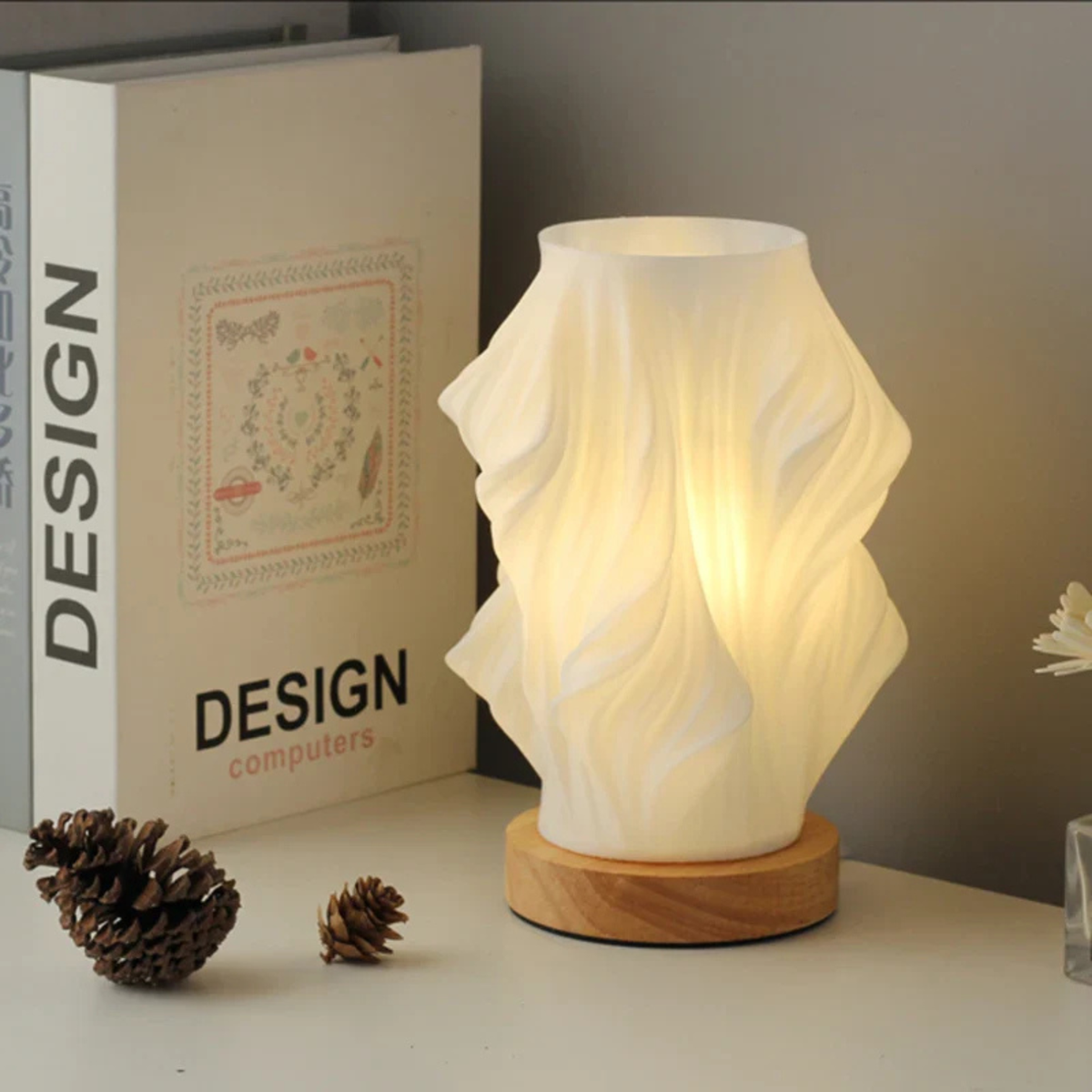 Modern Textured Bedside Vase Lamp