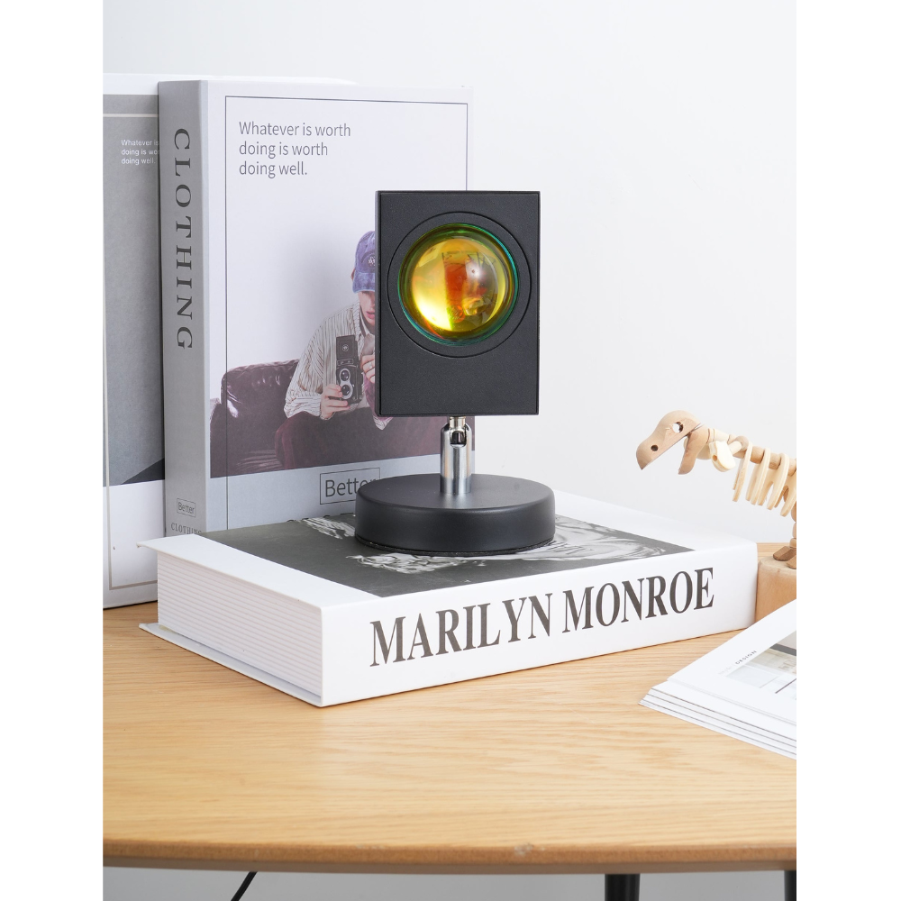 Modern Sunset Projector Lamp - Architectural Halo Mood Light for Photography