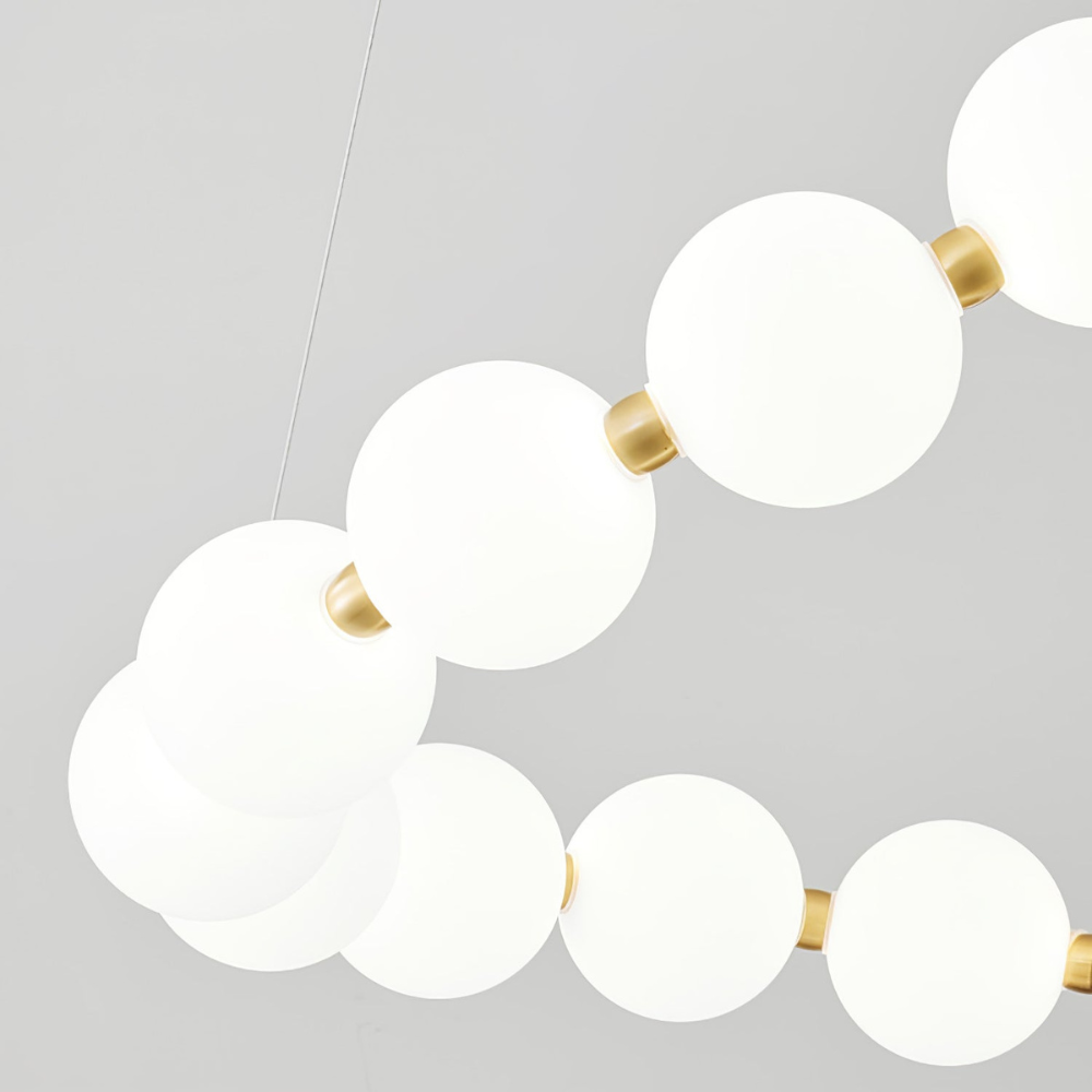 Hanging Ceiling Light with Acrylic Globes - Minimalist Sculptural Gold