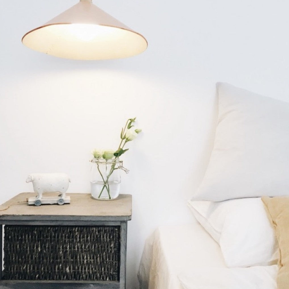 Modern Calf Leather Cone Pendant Light - Hand-Stitched Artisanal Hanging Lamp