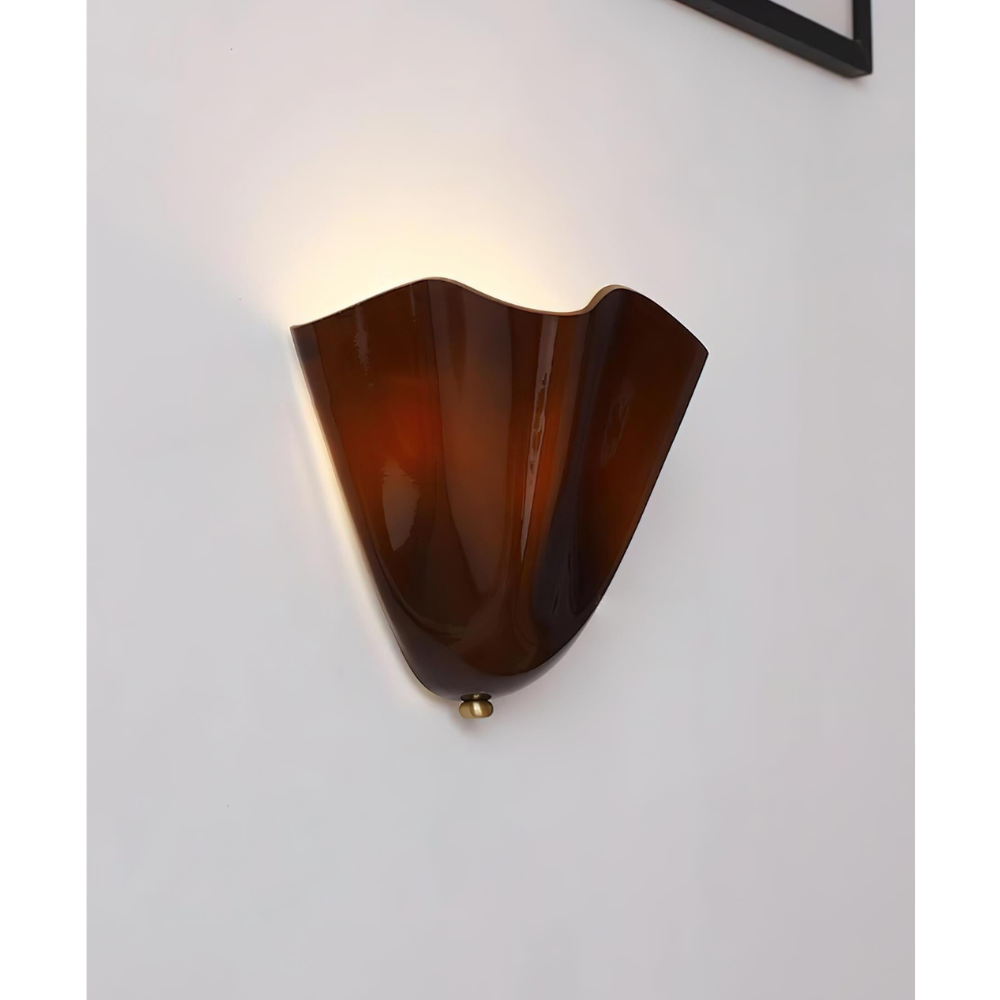 Modern Ruffled Glass Wall Sconce - Organic Blooming Flower Wall Lamp