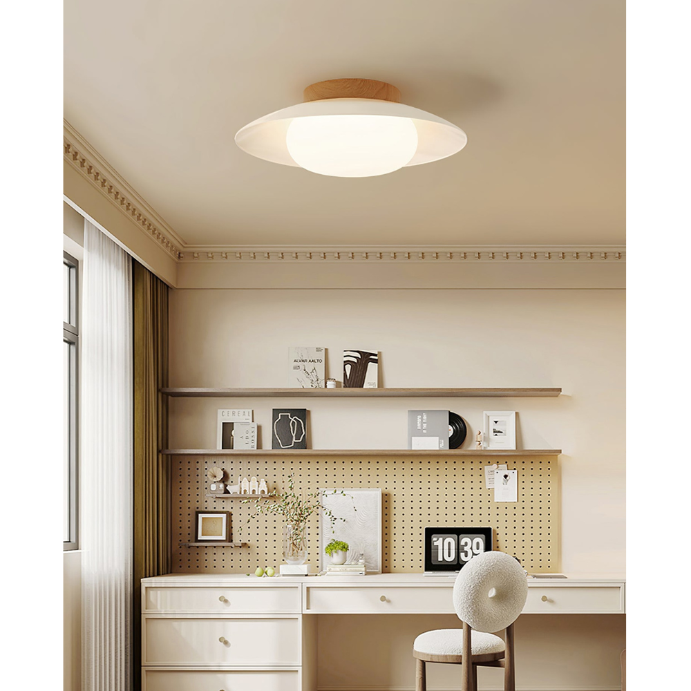 Low-Profile Acrylic Disk Ceiling Lamp - Architectural Cream LED Sconce