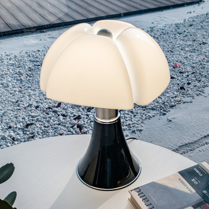 Mushroom Table Lamp with Four Lobe Shade - Mid Century Modern Style