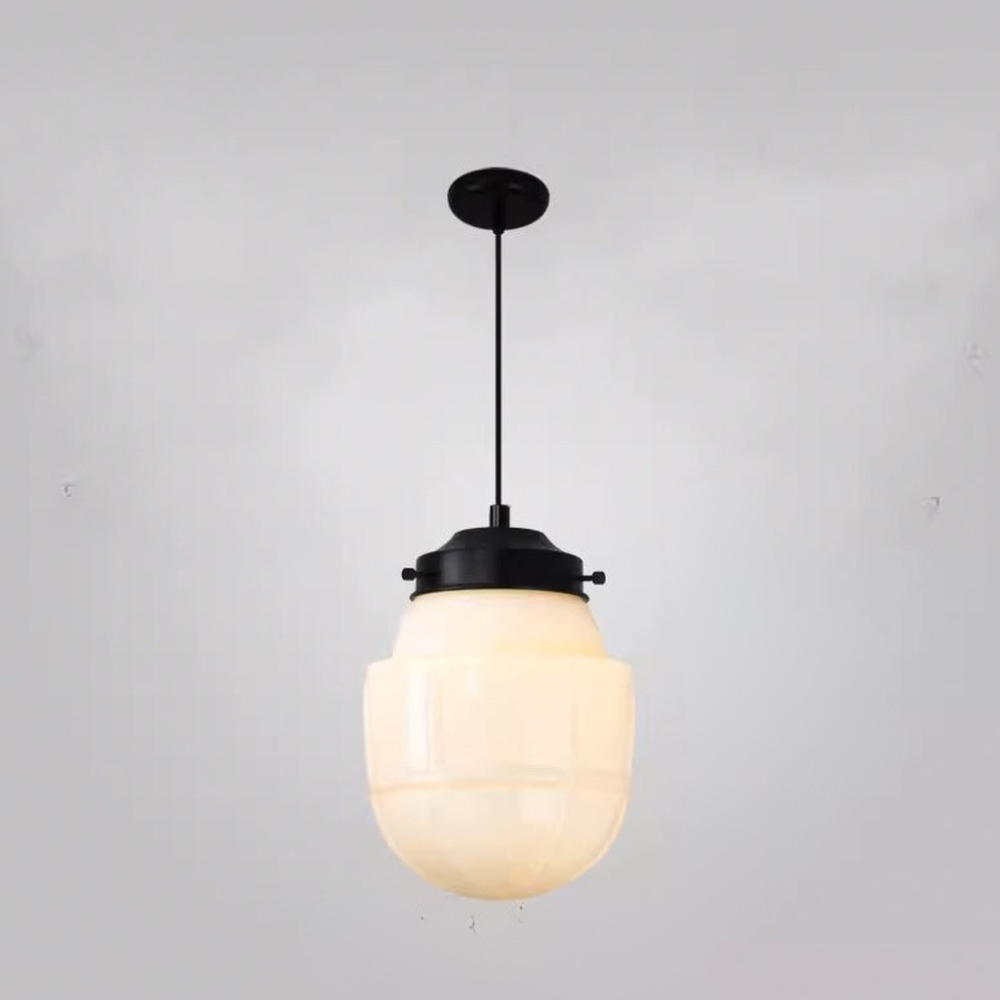 Architectural Frosted Glass Pendant Series — Minimalist Matte White Sconce