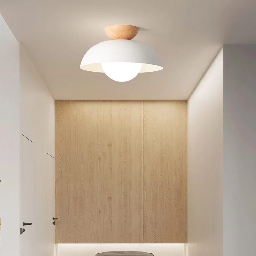 Flush Mount Ceiling Light with Nested Dome - Modern Mid Century Metal