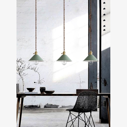 Modern Brass-Neck Cone Pendant Light - Vibrant Matte Industrial Pendant Lights