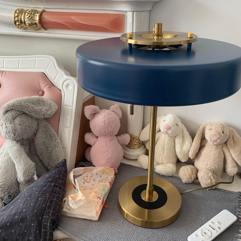 Spun Metal Table Lamp with Pull Chain and Acrylic Diffuser - Industrial