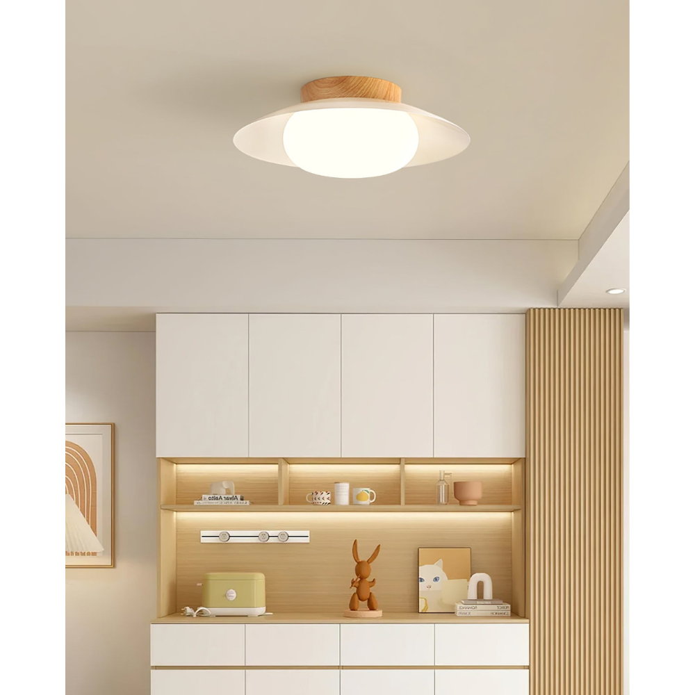 Low-Profile Acrylic Disk Ceiling Lamp - Architectural Cream LED Sconce