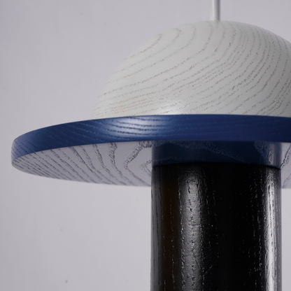 Nordic Geometric Wood Pendant Light - Modern Hand-Turned Orbital Hanging Lamp