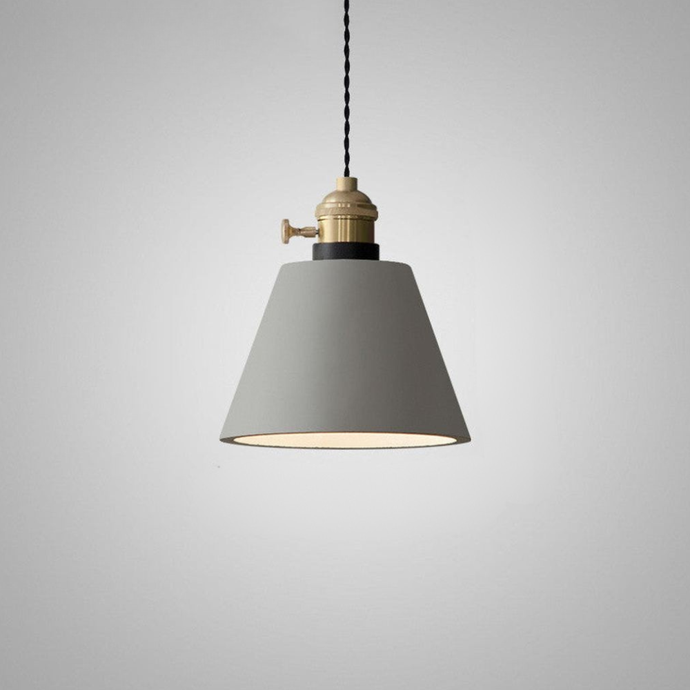 Modern Concrete Geometric Pendant Light - Industrial Cement Silhouette Hanging Lamp