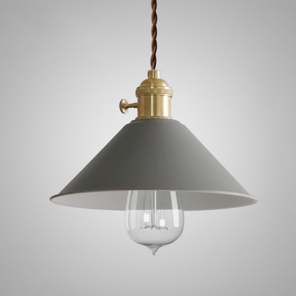 Modern Brass-Neck Cone Pendant Light - Vibrant Matte Industrial Pendant Lights
