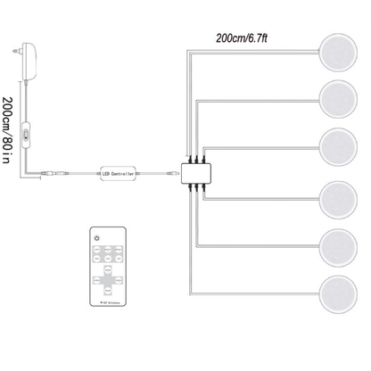 LED Puck Lights with Wireless Remote and Dimmer - 120 Degree Wide Beam