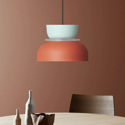 Stacked Bowl Hanging Lamp with Matte Finish - Nordic Geometric Style