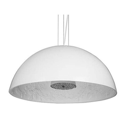 Modern Floral Relief Dome Pendant Light - Sculptural Garden Interior Pendant Lights