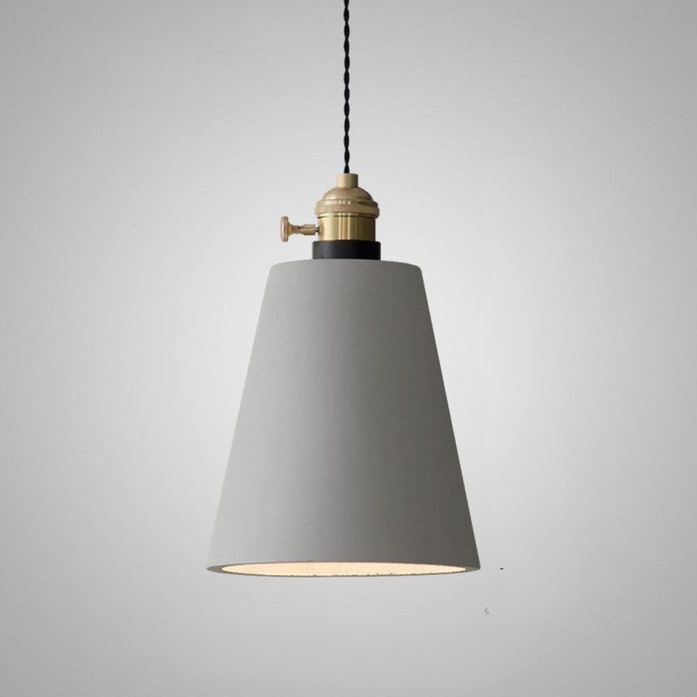 Modern Concrete Geometric Pendant Light - Industrial Cement Silhouette Hanging Lamp