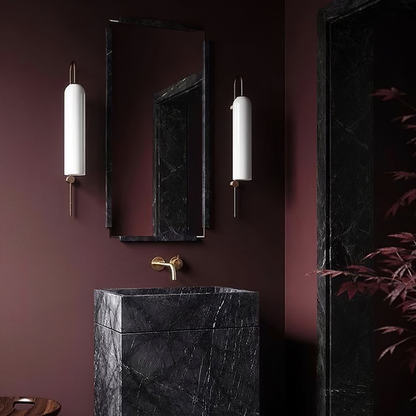Modern Capsule Glass Wall Sconce - Elongated Gooseneck Pill Light