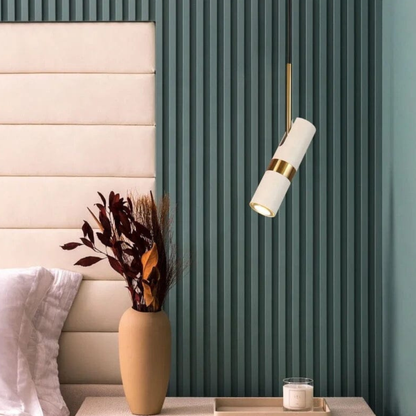 Adjustable Directional Hanging Lamp with Metallic Band - Modern Minimalist