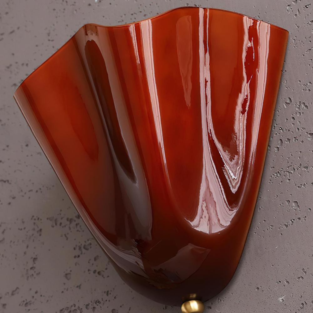 Modern Ruffled Glass Wall Sconce - Organic Blooming Flower Wall Lamp