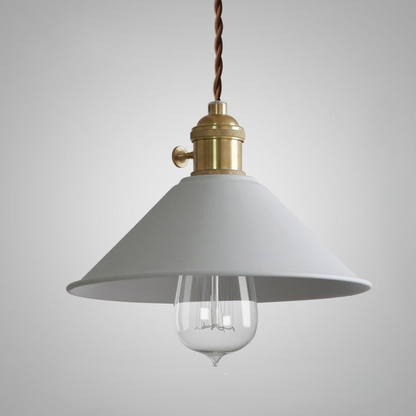 Modern Brass-Neck Cone Pendant Light - Vibrant Matte Industrial Pendant Lights