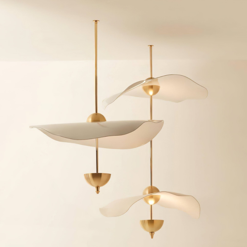 Modern Wavy Wing Pendant Light - Sculptural Floating Ribbon Hanging Lamp