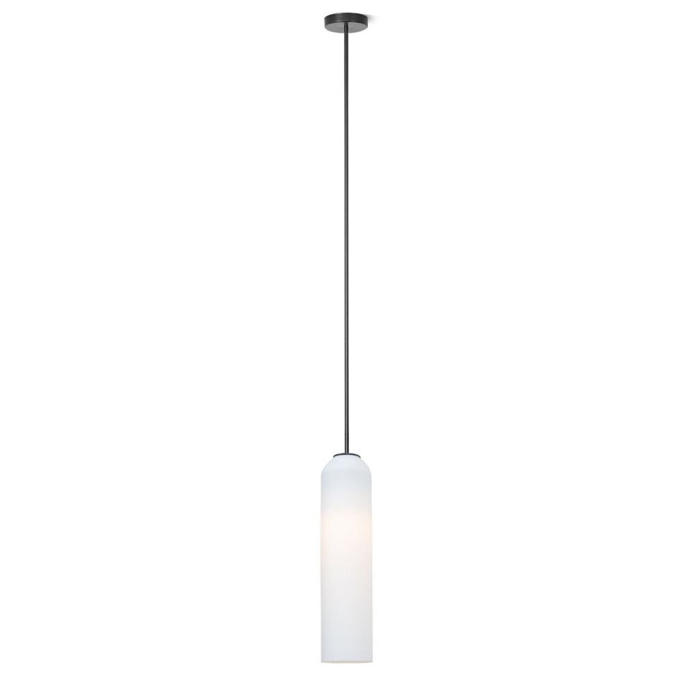 Cylinder Glass Pendant Light with Metal Downrod - Modern Art Deco