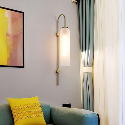 Modern Capsule Glass Wall Sconce - Elongated Gooseneck Pill Light