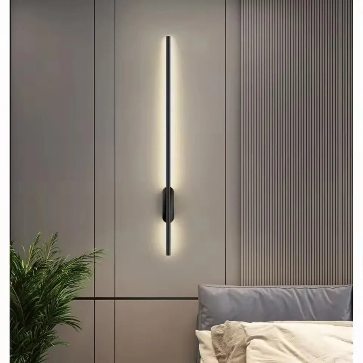 Modern Minimalist Linear LED Wall Sconce - Slim Vertical Wall Lamp