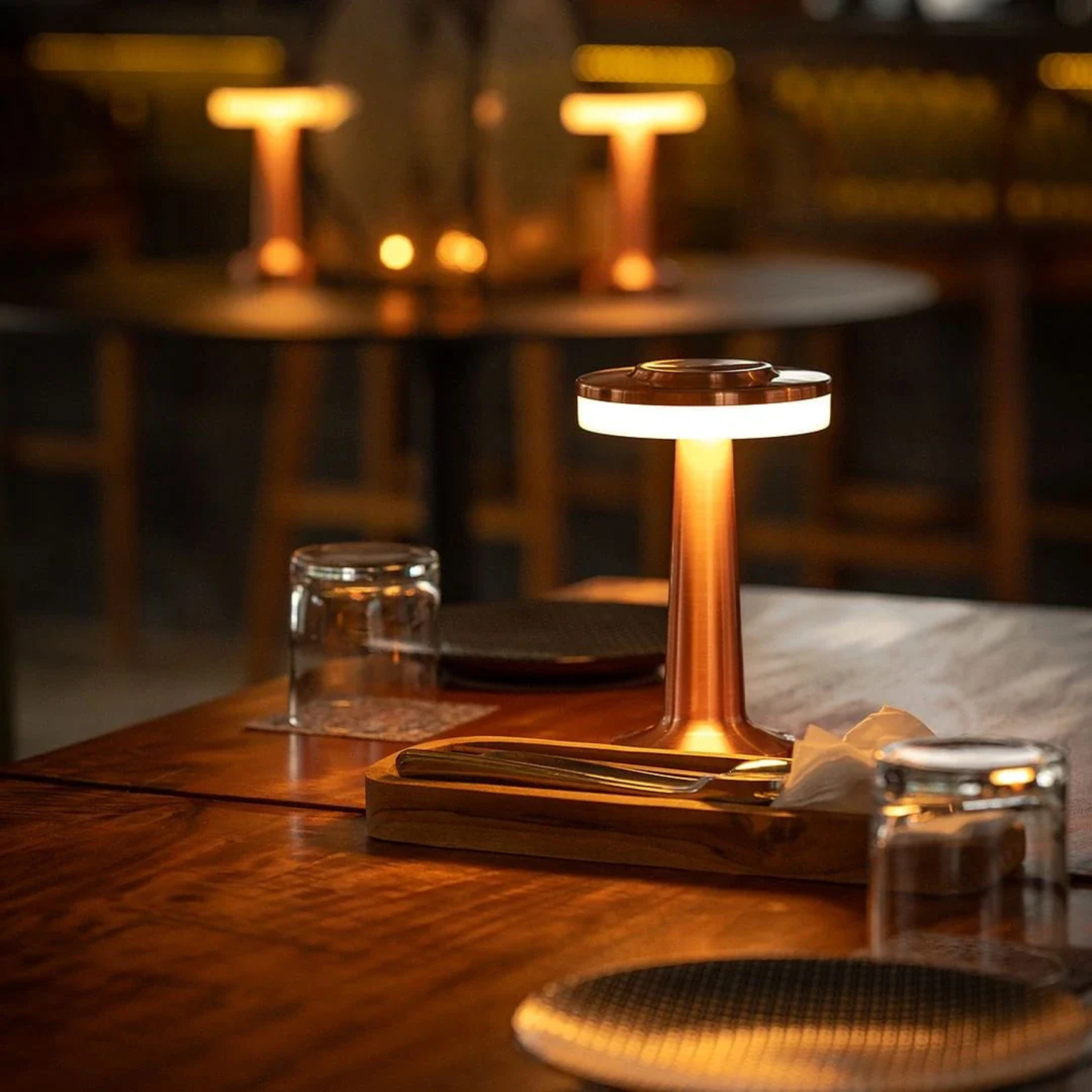Cordless LED Disc Touch Lamp