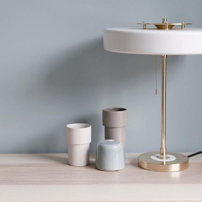 Spun Metal Table Lamp with Pull Chain and Acrylic Diffuser - Industrial