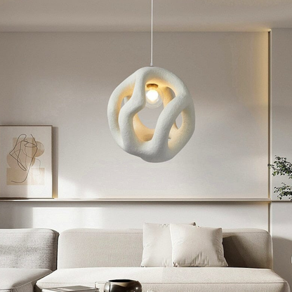 Wabi-Sabi Organic Sculptural Pendant - Irregular Hollow Sphere Light